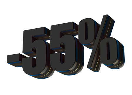 60 percent discount 3d rendered black text isolated on white background