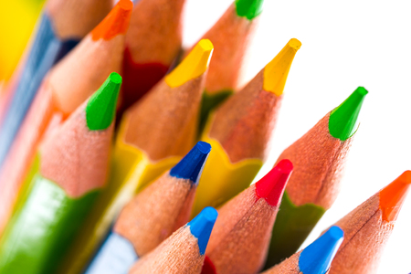 A bunch of colored pencilsの写真素材