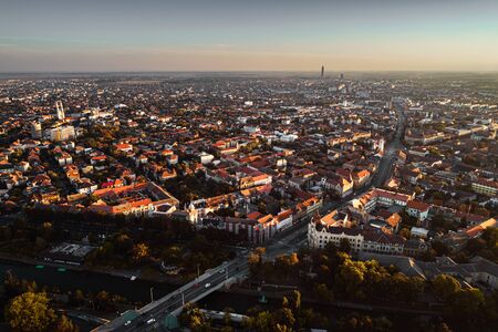 Aerial view from Timisoara european cityの写真素材