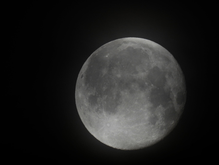 Detail of a full moon after the eclipse of January 2019の写真素材