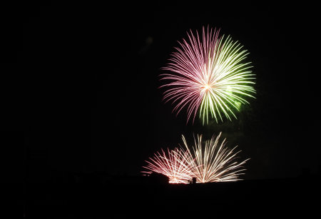 Fireworks in the cityの写真素材