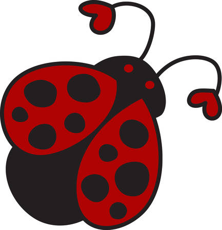 This cute ladybug is such a sweet way to dress up a project.  The hearts on the antenna add a special bit of loveのイラスト素材