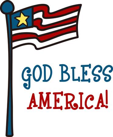 This kid style drawing flag adds patriotic flair to your July 4 wear or any patriotic gear.  Looks great on polo shirts or teesのイラスト素材