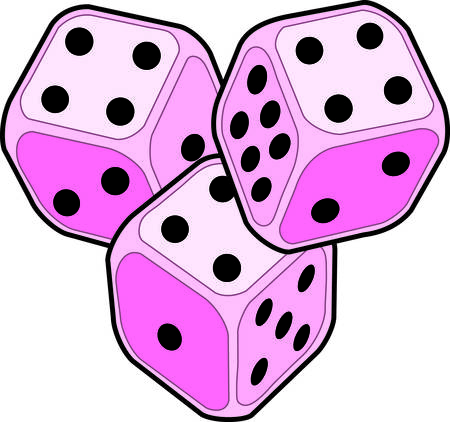 Bunco starts with a roll of the dice  pink dice no less  These pink dice are a great element of a breast cancer awareness campaign with your bunco group.のイラスト素材