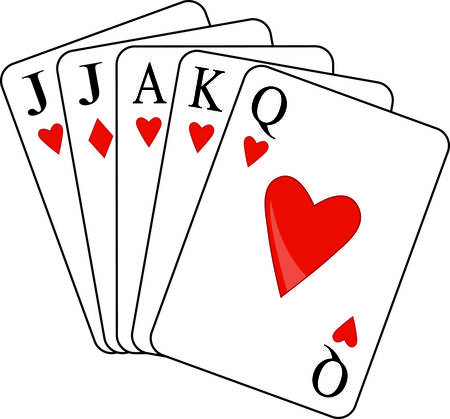 A winning eucre hand.  This tricktaking card game is a favorite and sure to add appeal to your garment or textile projects.のイラスト素材