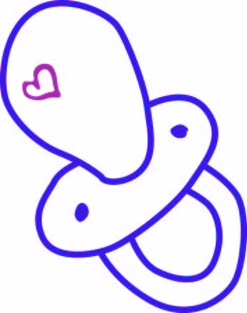 No baby gear collection is complete without a pacifier and this one is so very cute  The tiny heart on the end adds just the perfect touch.のイラスト素材