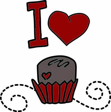 Every loves chocolate  Add this sweet chocolate with the swirly decor to give your project a yummy appeal.のイラスト素材