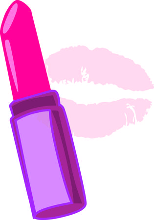 Just a tiny bit of lipstick can make the plain quite pretty  Add that touch of lipstick with this bright graphic to pretty up your next project.のイラスト素材
