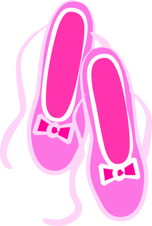 Dance dance dance  We think these ballet slippers are super cute  The lovely pink bow provides just the perfect touch.のイラスト素材