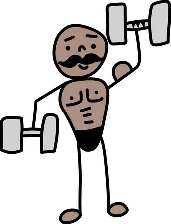 Those who lifts barbells in competition or as an exercise to build their muscles stronger.のイラスト素材