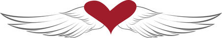 An angel must have a great big heart.  This angel heart is a unique find with elegant angel wings.のイラスト素材