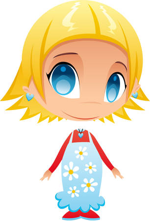 This is a cute anime girl design for your next project.のイラスト素材