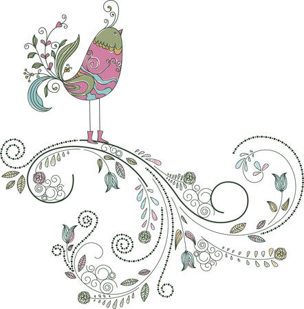 This fancy bird image is perfect to add to your next project.のイラスト素材