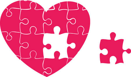 Pick these puzzle design hearts from concord collectionsのイラスト素材
