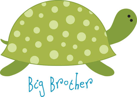 This cute little turtle is perfect to add to a towel for little ones bath time.のイラスト素材