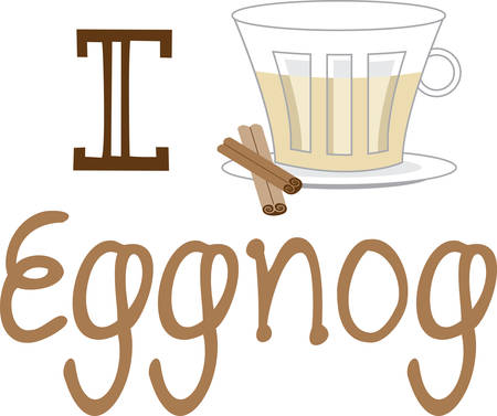 Get ready to celebrate the Christmas season with eggnog.  This is a perfect design to add to napkins for your party.のイラスト素材