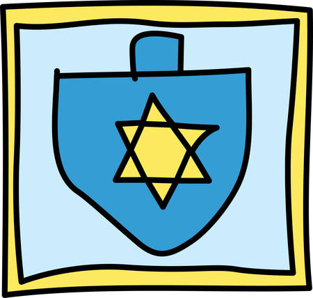 A dreidel is a foursided spinning top with a Hebrew letter on each side.のイラスト素材