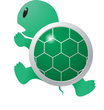 Here is a cute little turtle Animal Toy in all greenのイラスト素材
