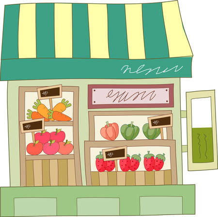 This grocery store is a perfect design to add to your next project.のイラスト素材