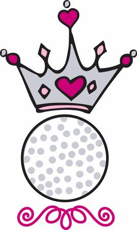 Pink heart crown over a volleyball.のイラスト素材