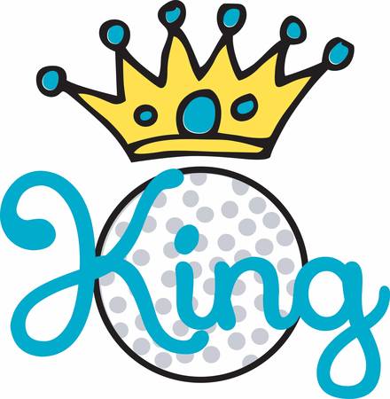 Blue circles crown over a golf ball.のイラスト素材