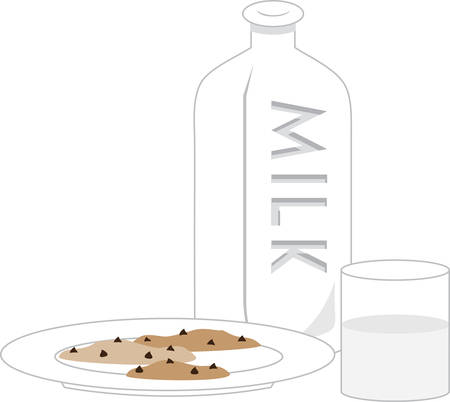 Milk and cookies are kids favorites after school.のイラスト素材