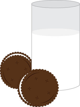 Milk and cookies will be a great part of your next project.のイラスト素材