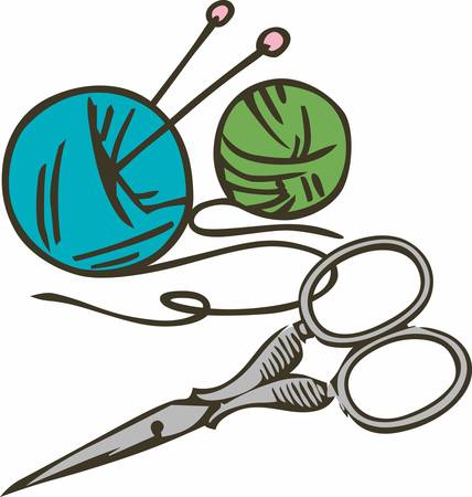 Threads come and go but scissors for ever.のイラスト素材