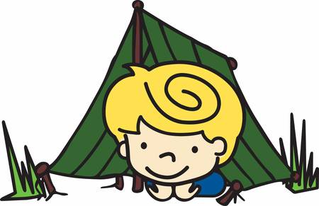 Camping is an outdoor adventure grab these camping boy designs from concord collectionsのイラスト素材