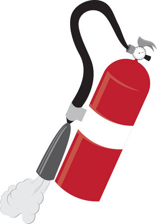 Red fire extinguisher for parents and home safety.のイラスト素材