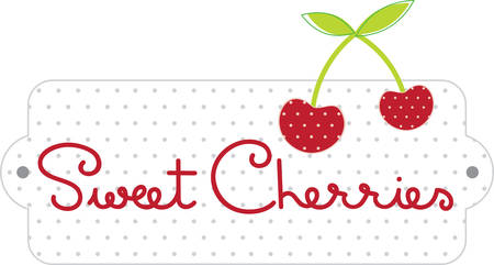 February National Cherry Month label for cooking with cherries or kitchen designs.のイラスト素材