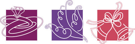 This wedding theme border will make a lovely edge for a cloth picture frame.のイラスト素材