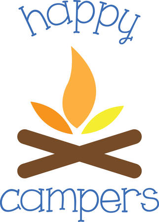 Use this campfire on a fun matching family camping sweatshirt set.のイラスト素材
