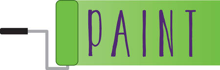 A painter will love this colorful paint roller.のイラスト素材