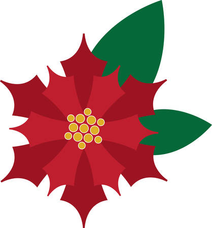 Use this poinsettia on table linens and decorations for Christmas.のイラスト素材