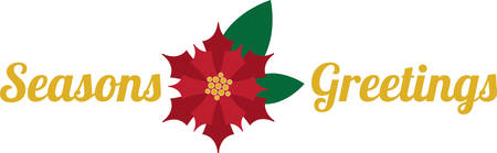 Use this poinsettia on table linens and decorations for Christmas.のイラスト素材