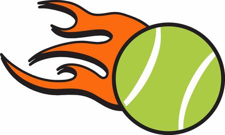 Tennis players will love this flaming ball design.のイラスト素材