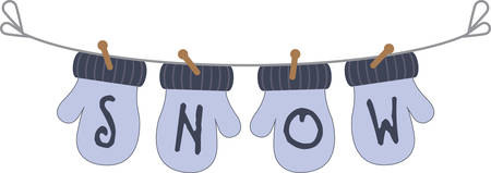 Use this mitten design for a snowy season gift.のイラスト素材