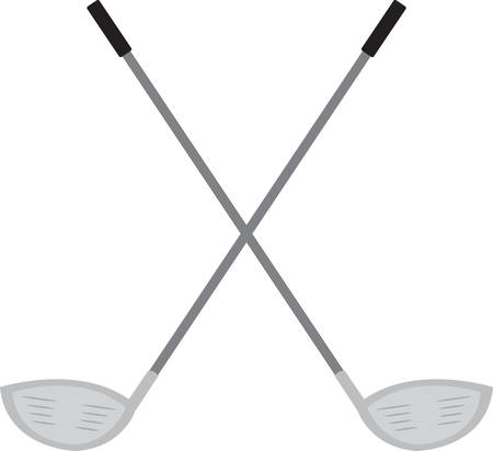These crossed golf clubs will look great on a polo shirt.のイラスト素材