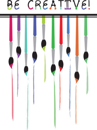 Use these paintbrushes for an artistic shirt.のイラスト素材
