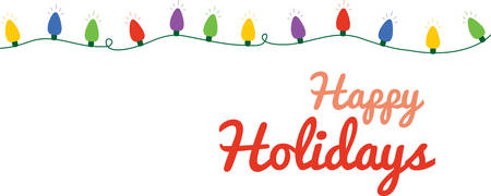 Use this string of lights for a festive Christmas border.のイラスト素材