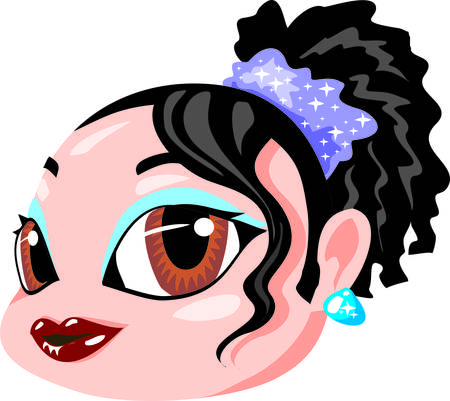 This anime face is perfect to add to your next design.のイラスト素材