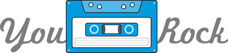 Remember when your favorite tunes came on cassette tape  Go back to that time with this retro design.のイラスト素材