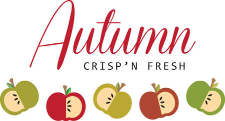 Apples are a wonderful accent for a kitchen decor.のイラスト素材