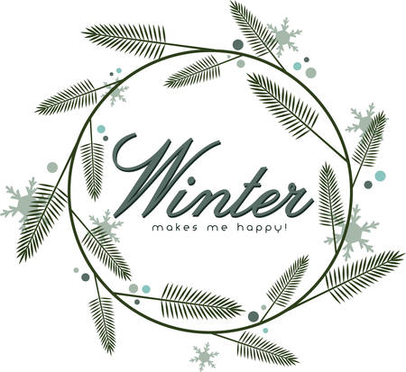 This lovely winter wreath will be perfect for a seasonal napkin and linen set.のイラスト素材
