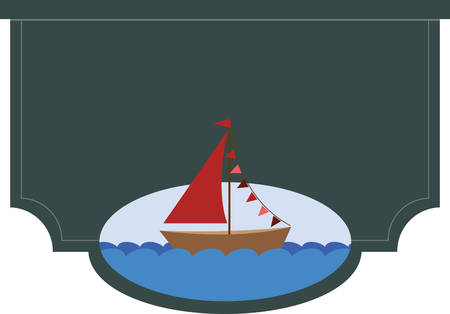 Use this sailboat sign for your entryway at home.のイラスト素材