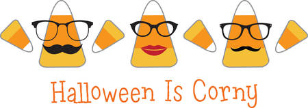 These oddly addicting candy corns are a classic Halloween treat for all!  Indulge with this design on your holiday projects!のイラスト素材