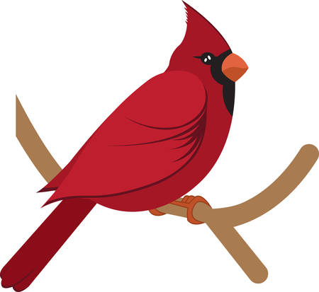 Bring these bright red cardinals home to roost and add a touch of color to your indoor wintry decorations with this design on your holiday projects!のイラスト素材