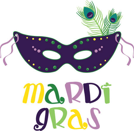 Let the good times roll! Celebrate Mardi Gras with this whimsical design on clothing, framed embroidery, banners and more!のイラスト素材