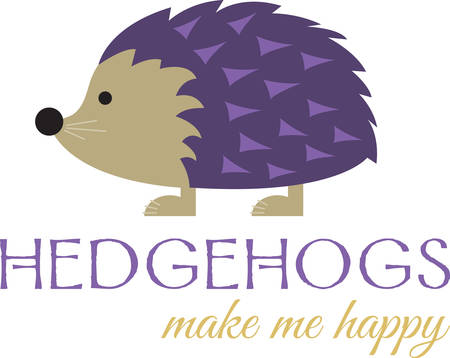 Kids are always fascinated by wildlife.  Let this little hedgehog hop directly onto children's blankets and quilts.のイラスト素材